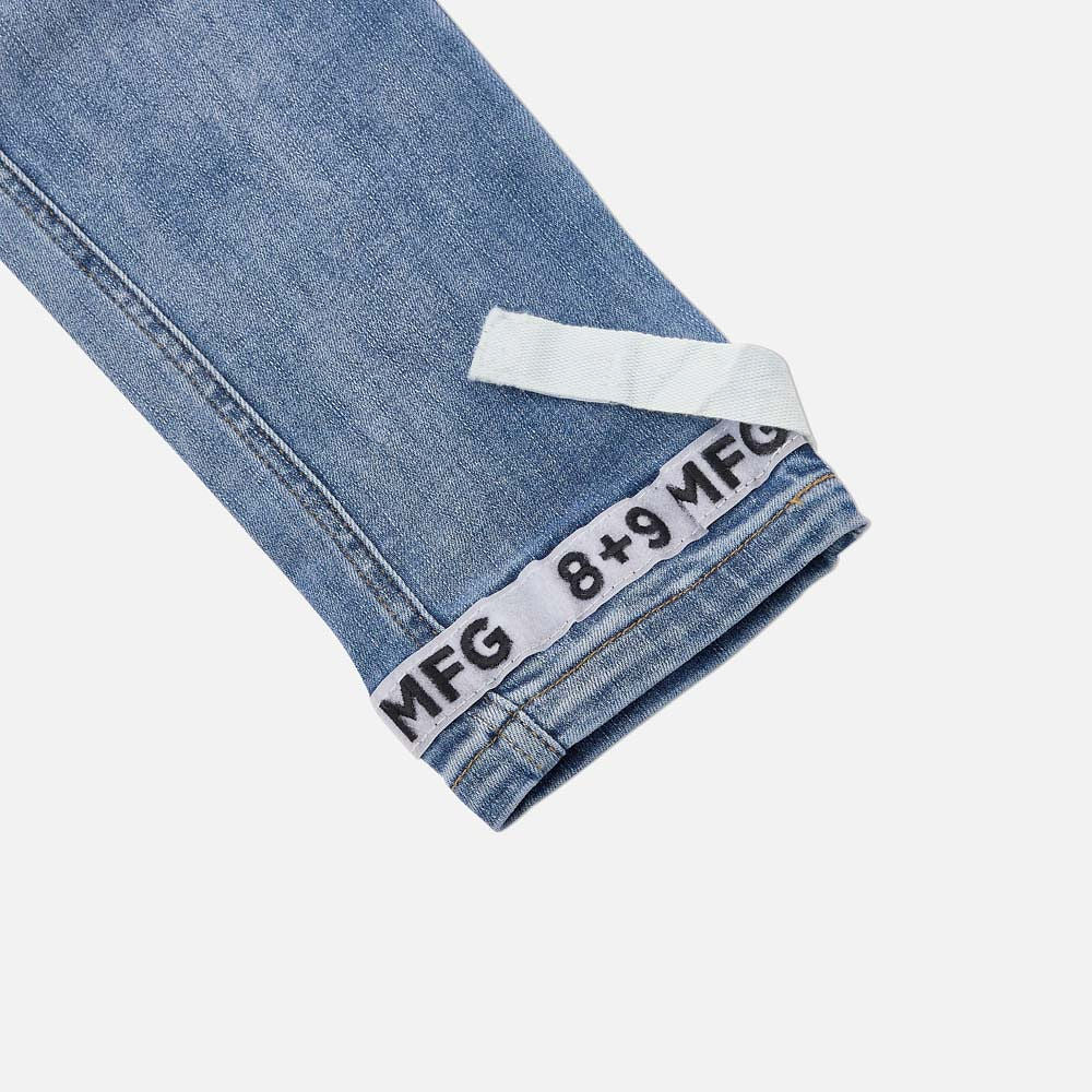 Strapped Up Slim Utility Medium Washed Jeans White – 8&9 Clothing Co.