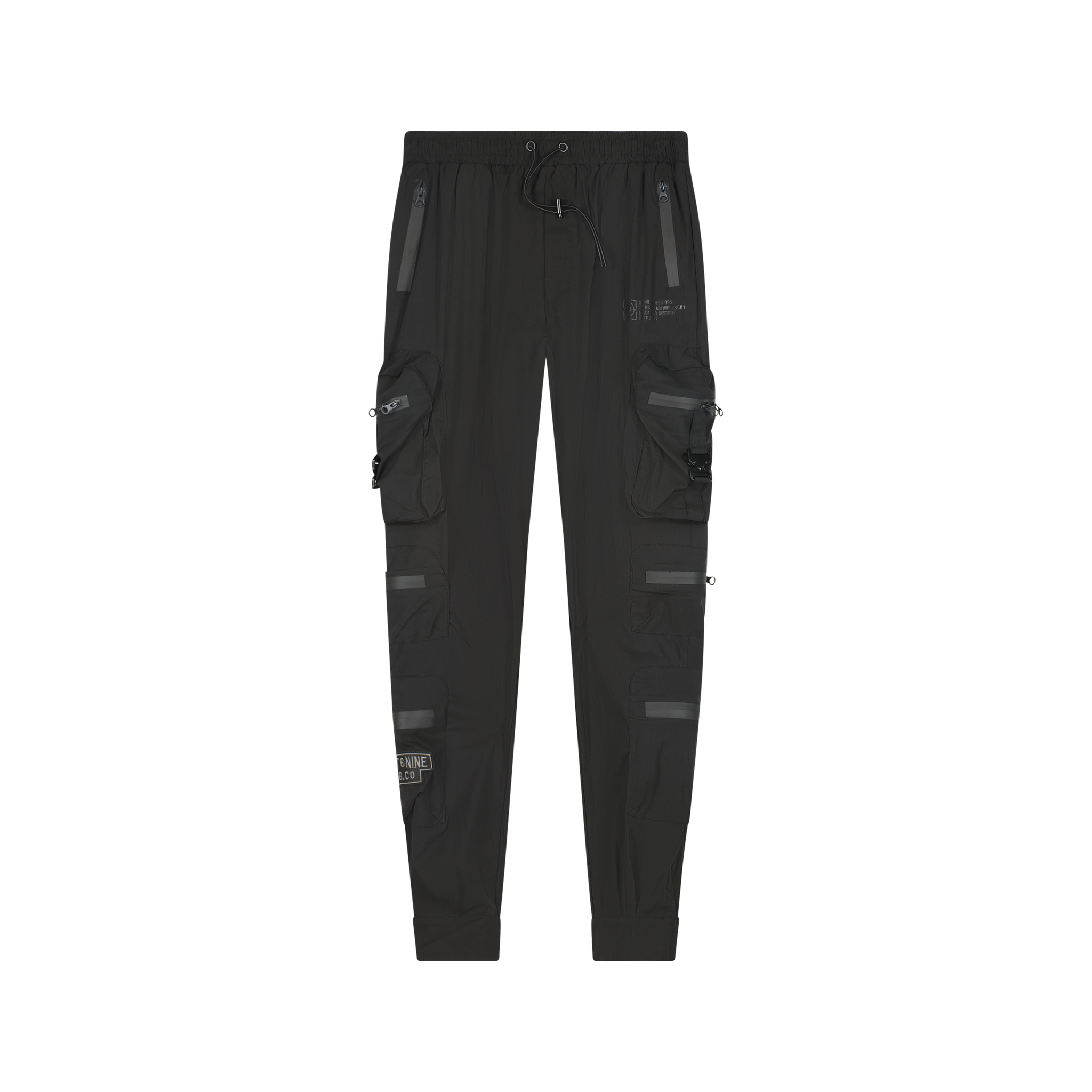 Combat Nylon Joggers Black