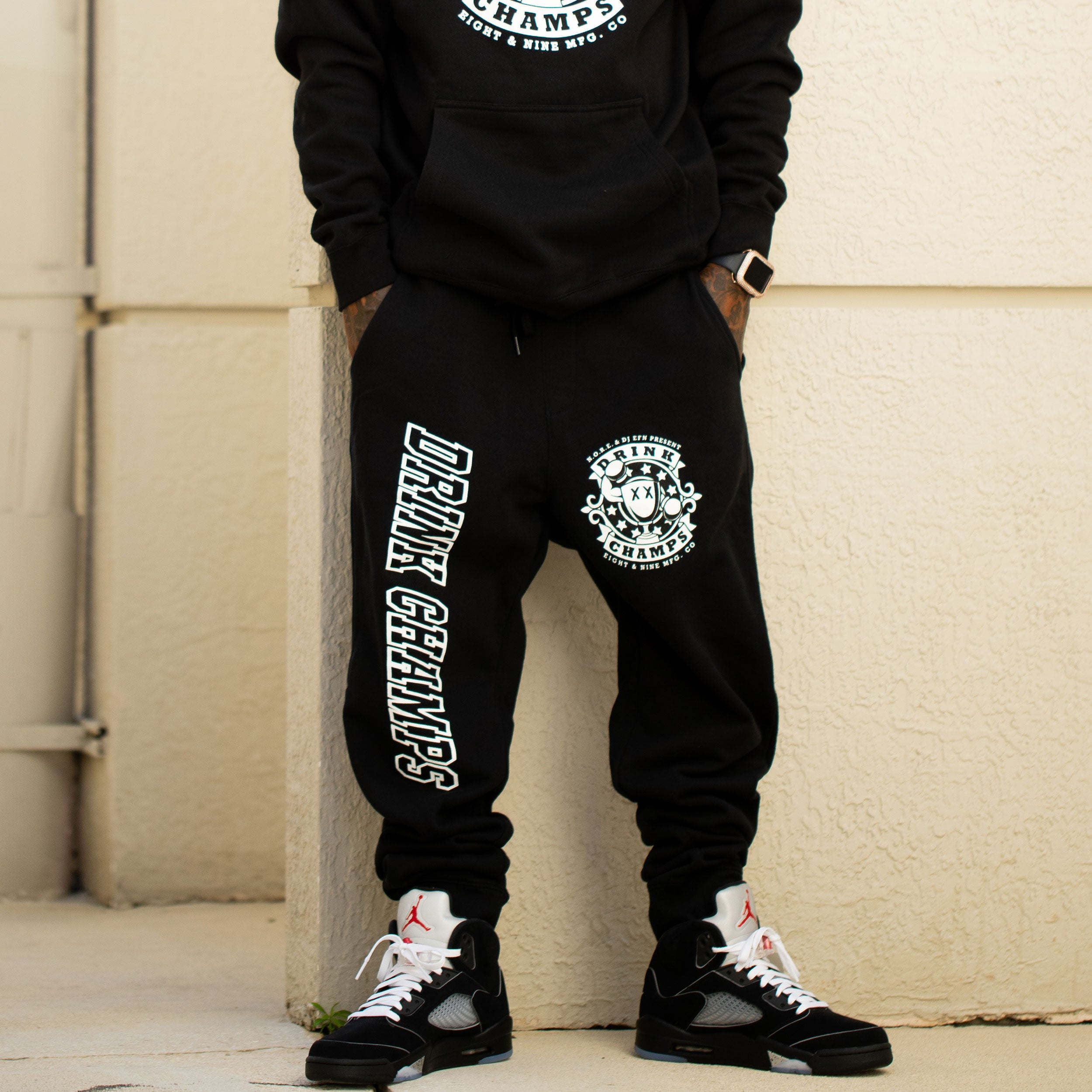 Drink Champs Classic Logo Sweatpants Black