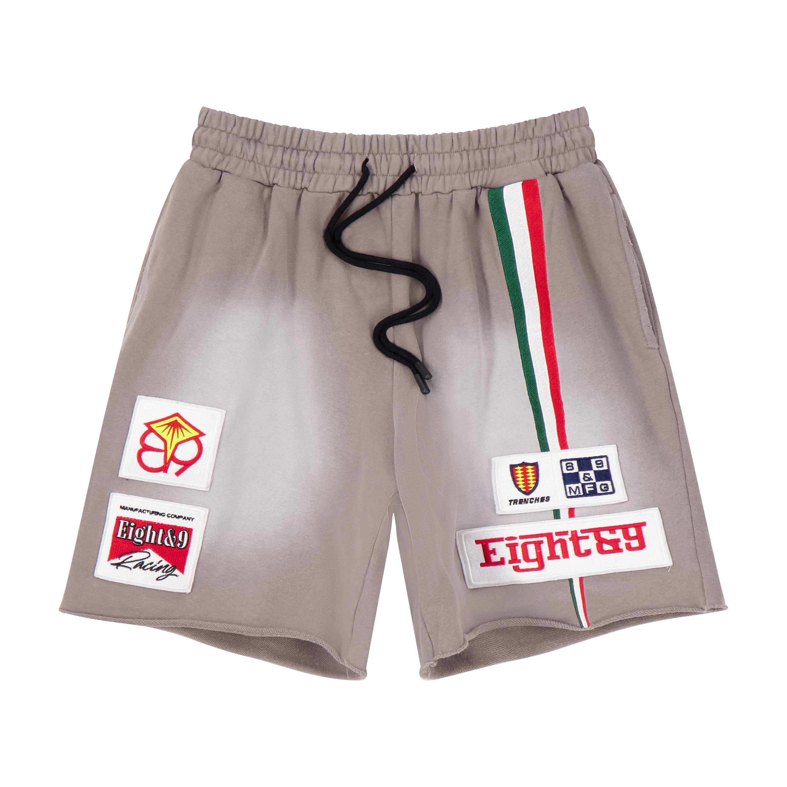 Horsepower French Terry Patched Out Shorts Grey