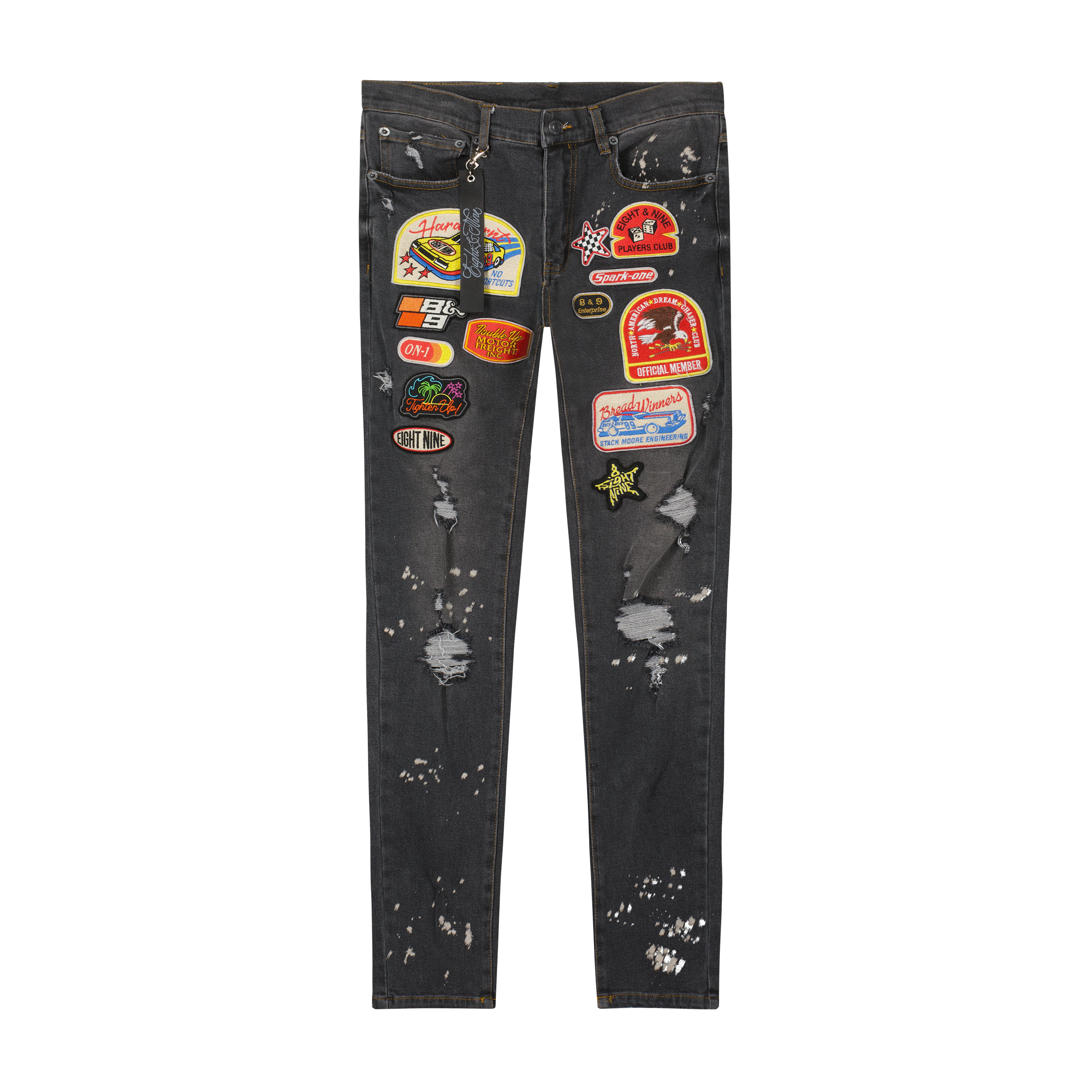 On 1 Patch Denim Jeans Black