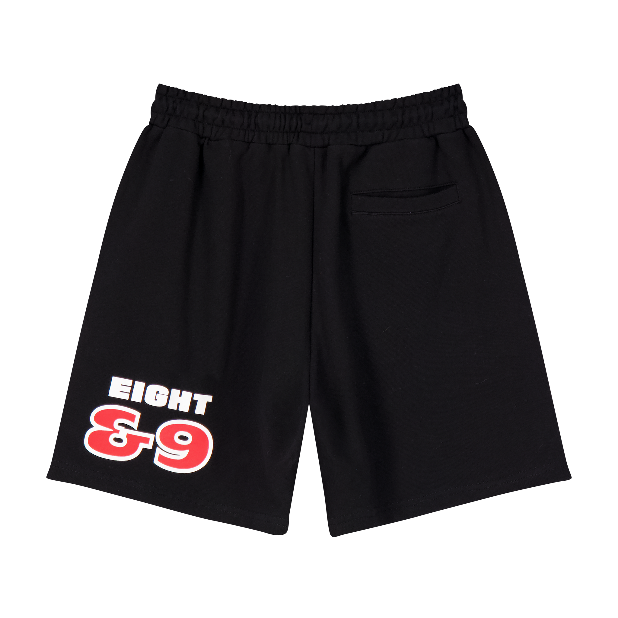 United French Terry Patched Out Black Shorts