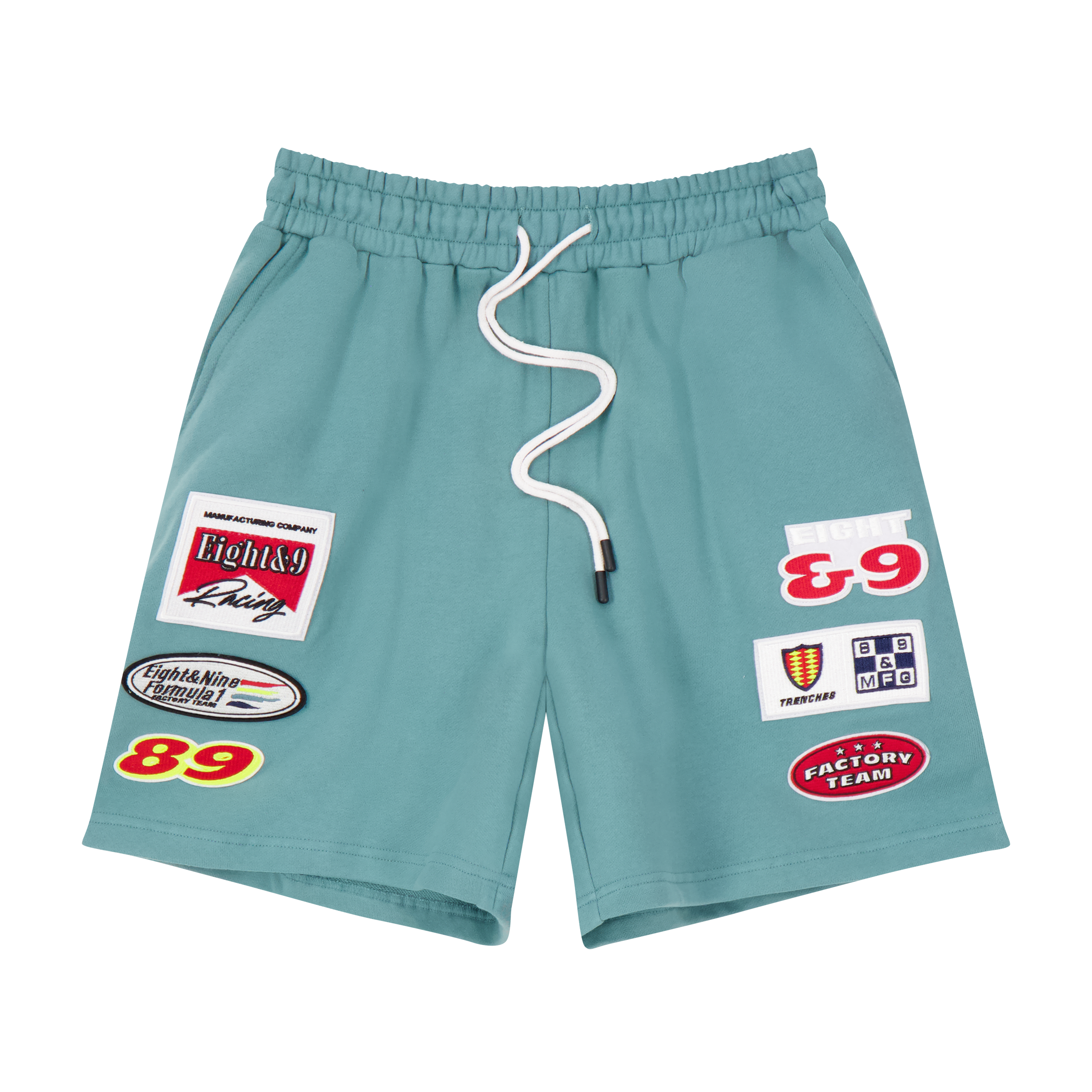 United French Terry Patched Out Shorts Blue