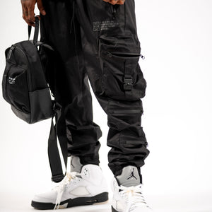 Combat Nylon Joggers Black