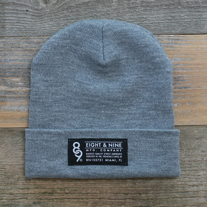 Wynwood Cuffed Beanie Grey - 8&9 MFG Co.