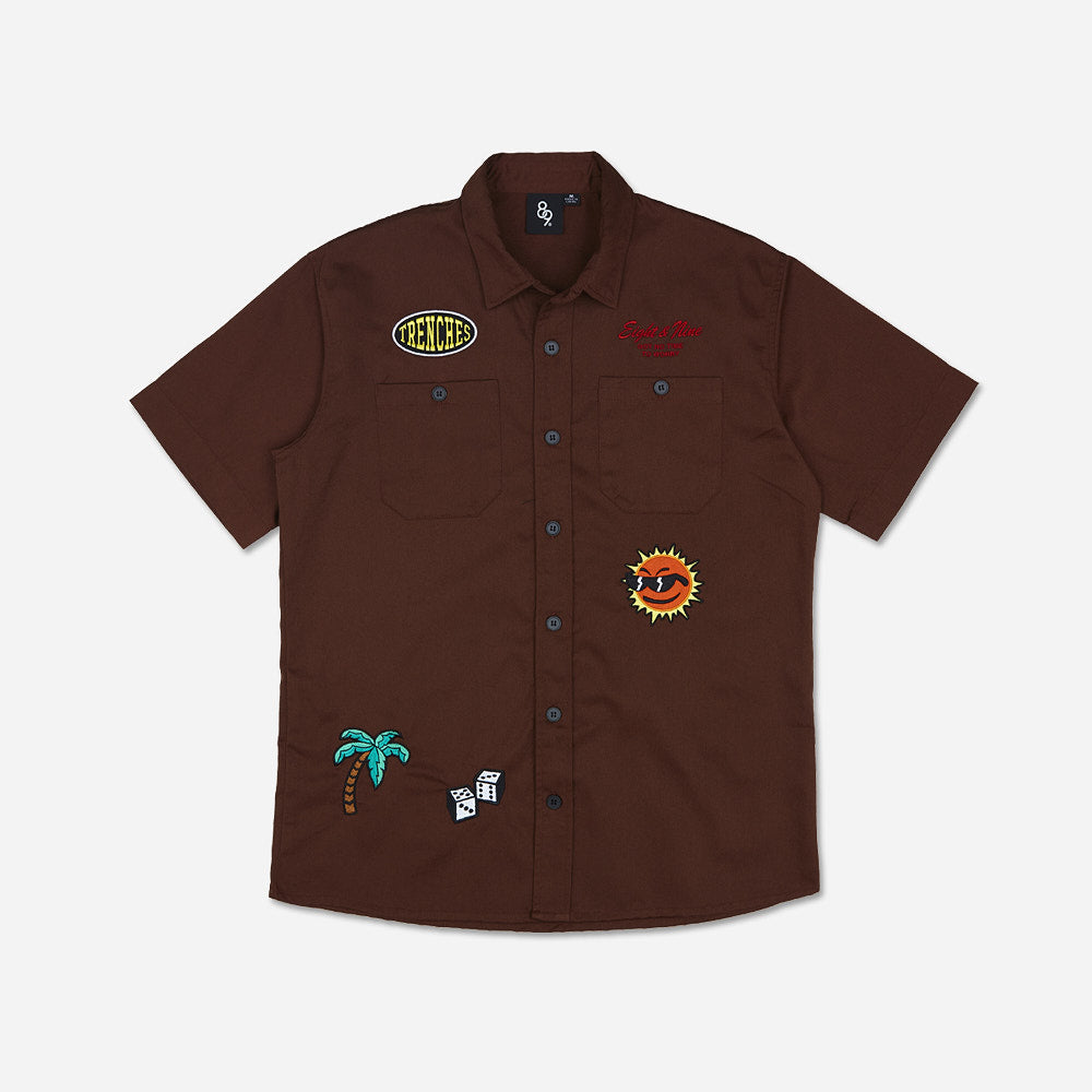 No Worries Work Shirt Brown