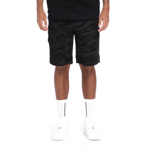 Strapped Up Slim Utility Shorts Black Camo